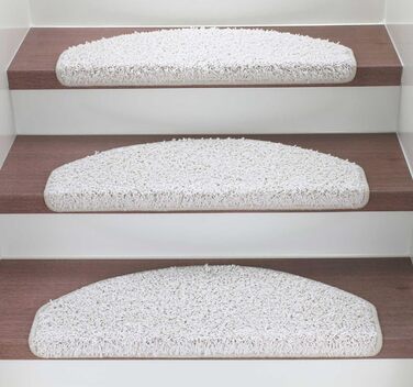 Ступінчасті килимки Kettelservice-Metzker Shaggy - набір 15 шт. (кремовий)