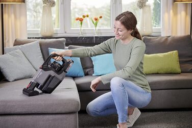 SEVERIN SEPURO акумуляторний ручний та стійковий пилосос з інноваційною технологією пилозбірників та акумулятором Einhell Power, бездротовий пилосос з мішком для алергіків, акумуляторний пилосос, мішковий варіант HV 7185