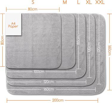 М'яка флісова підстилка для собак та котів Nobleza, 160 x 120 см (XXL, світло-сіра)