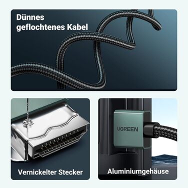 Кабель HDMI UGREEN 8K Flexibles, 2.0 м, 48Gbps, High Speed, сумісний з PS5, PS4, Xbox Series X/S, HDTV, проектор