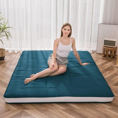 Японський футон MAXYOYO, товста складана підлогова матраци-матрац, дихаючий гостьовий матрац для підлоги та кемпінгу, 135x190 см, зелений
