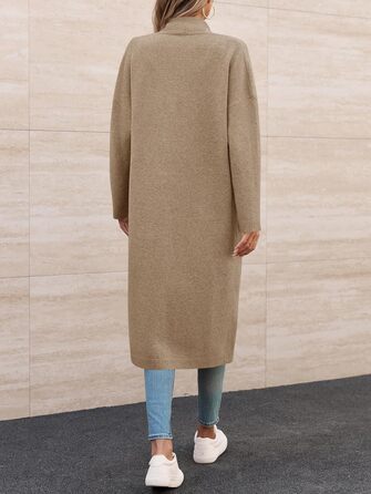 Жіночий кардиган Fisoew: довгий, оверсайз, з довгим рукавом та кишенями. Бежевий, XXL