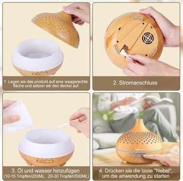 Дифузор аромату 500 мл з ефірними оліями та керуванням від пульта, 14 кольорів, 2 режими розпилення, тиха робота, золото