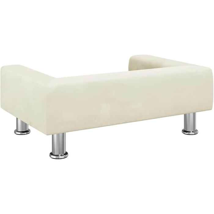 Крісло-ліжко для собак, м'яке ліжко для тварин, лежанка для маленьких собак та котів, світло-кремовий оксамит (70 x 45 x 26.5 см)