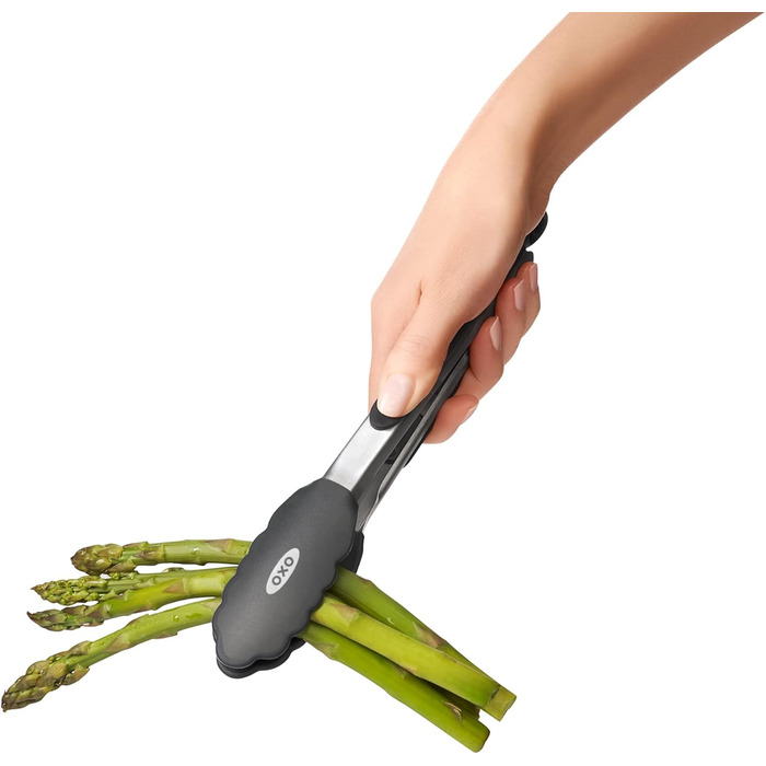 OXO Good Grips Grillzange: Жаростійкі щипці для гриля з нержавіючої сталі з силіконовими насадками, 23 см