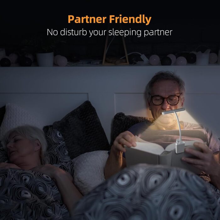 Ліхтарик для читання на прищіпці з USB-C, 2 шт. - регульована яскравість, 3 кольори, гнучкий Ш-подібний тримач, дитячий нічник