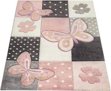 Дитячий килим Paco Home для хлопчиків та дівчаток, 80x150 см: Райдуга, Ферма, Єдиноріг, Метелики, Зайчик - м'який килимок для дитячої кімнати