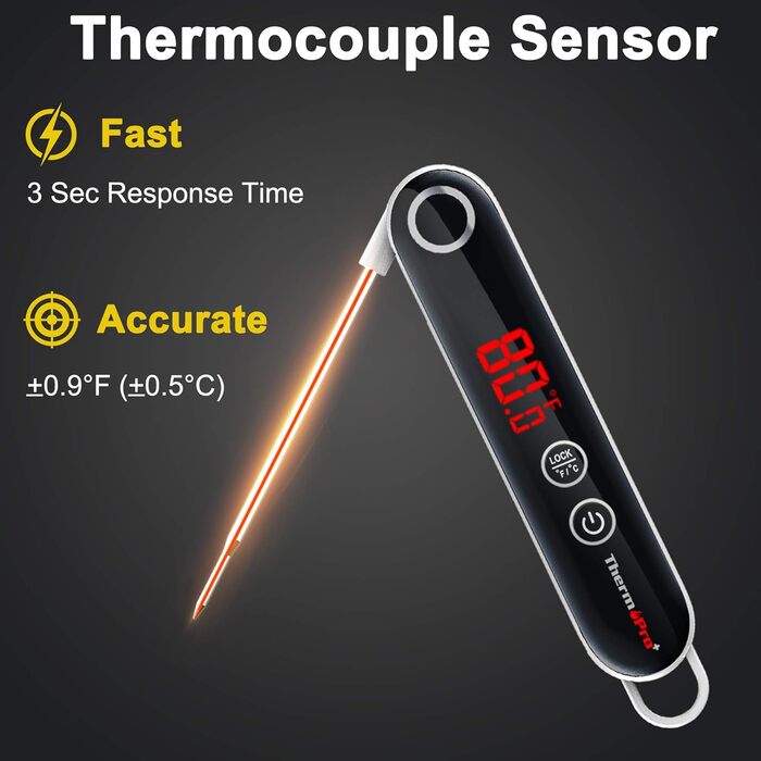ThermoPro TP18 Цифровий термометр для м'яса з магнітним кріпленням, для приготування на грилі, барбекю, кухні