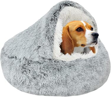 Comforting Cat Bed, Small Dog Bed, Warm Cozy Soft Plush Winter Bed for Cat Caves, Non-Slip Bottom, Machine Washable, Sofa Bed for Puppies/Small to Medium Cats