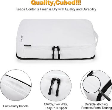 Органайзер для валізи 8 шт. Набір упакувальних сумок для подорожей, косметичка (білий)