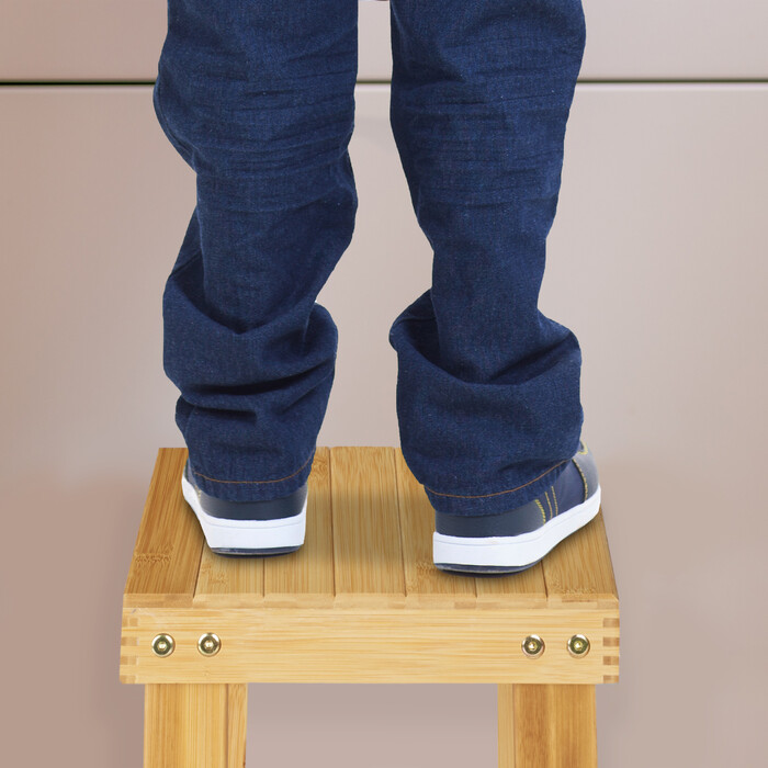 Relaxdays Small Bamboo Footstool