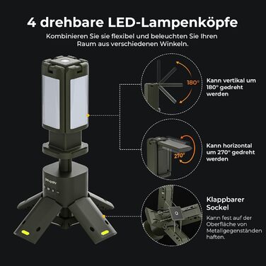 BougeRV Camping Lantern with 13400mAh, Rechargeable Camping Light, Adjustable Height and Angle, 6000LM, IPX5 Waterproof, Camping Lantern for Camping, Travel, Emergency