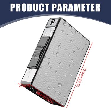 Електронне Zigarettenetui 2-в-1 з феєрверком, USB зарядка, на 20 сигарет, елегантний дизайн, вологостійке, без газу