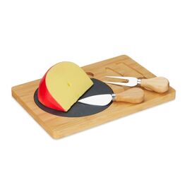 Relaxdays Bamboo Cheese Board with 2-Piece Utensil Set