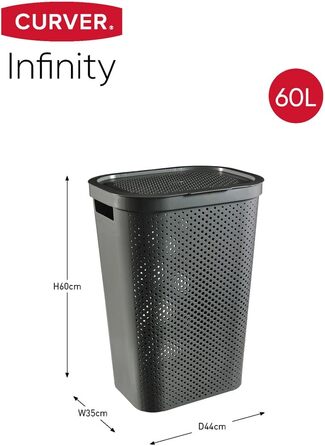 Кошик для білизни Curver Infinity 59 л темно-сірий пластиковий