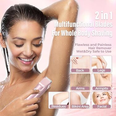 Електричний жіночий гоління з двома головками, триммер для тіла, бікіні, водонепроникний IPX7, для подорожей