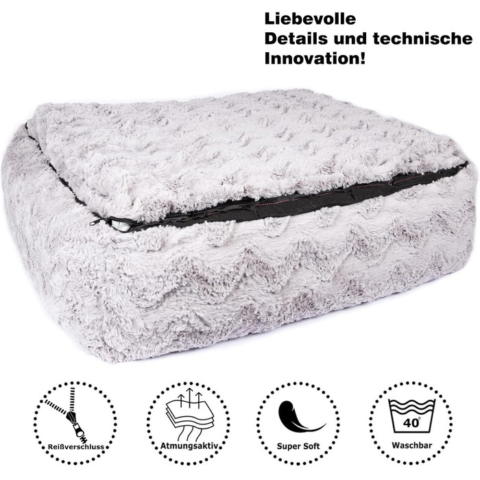 Ортопедичне ліжко для собак CopcoPet Pia, рожеве, 60 x 50 см - м'яке ліжечко з віскоеластичною начинкою, зручне, з антиковзаючою основою, легко миється, для маленьких собак