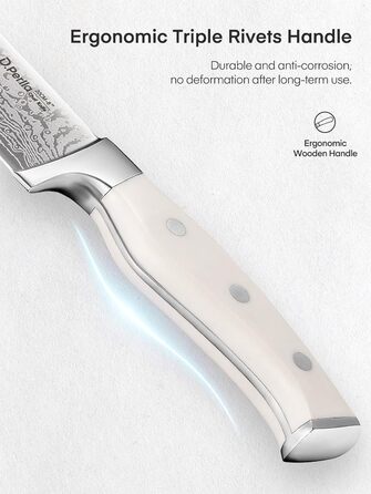 D.Perlla 14-Piece Self-Sharpening Knife Block Set - Professional Stainless Steel Kitchen Knife Set with Plastic Handle & Wood Block