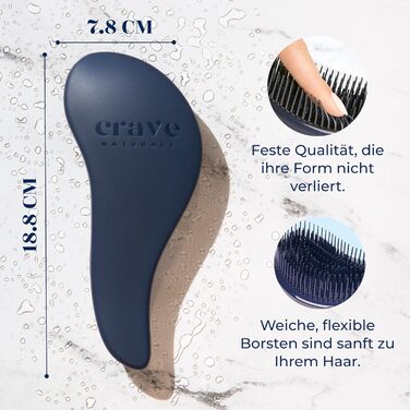 Crave Naturals Glide Thru - щітка для розчісування волосся для дітей та дорослих, блакитна