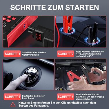 Портативний акумулятор для запуску авто 7000A з компресором 150PSI, 12V. Запуск бензинових (8л) та дизельних (10л) двигунів, прикурювач, LED ліхтарик.