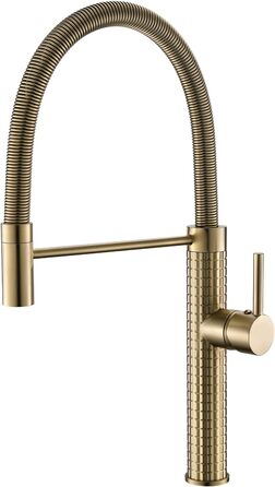 Сучасний кухонний змішувач AIMADI з висувною лійкою та 360° поворотом, чорний/рожеве золото, з двома виходами, для високого тиску