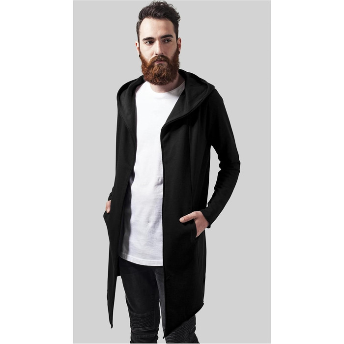 Кардиган чоловічий з капюшоном Urban Classics Open Edge, чорний, XL
