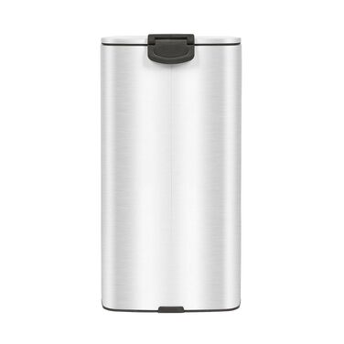 Сміттєвий відро Harbour Housewares на 30л з педаллю, квадратне, нержавіюча сталь (сріблястий/чорний) для кухні