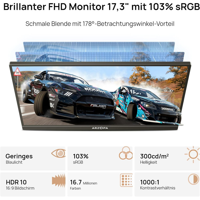 Портативний монітор ARZOPA 17.3