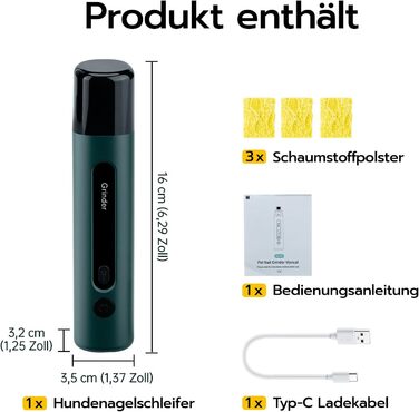 Електричний точило для кігтів домашніх тварин Mcbazel для котів та собак, тихий точило для собак з LED-підсвіткою, регульований з 5 швидкостями, точило для кігтів, алмазний шліфувальний диск
