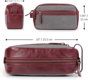 Чоловіча/Жіноча дорожня сумка Londo Echtleder, набір сумок для туалету (Бургунді)
