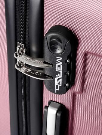 Чемоданний набір Merish: 3 шт., жорсткий корпус, коліщата-двоє, 9 кольорів (Рожевий, XL)