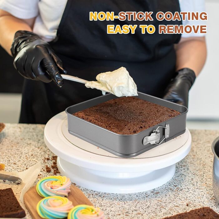 Набір форм для випічки (3 шт.) діаметром 12/18/22 см, круглі, з антипригарним покриттям, для тортів та кішок, чорного кольору