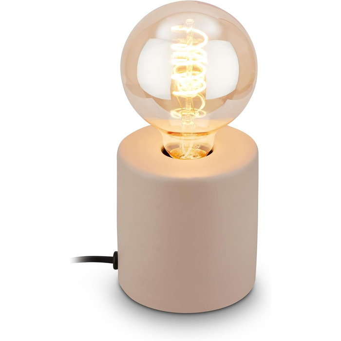 BRILONER Настільна лампа міні, ретро/вінтаж, кераміка, бежева, E27, 10W, для дому та офісу