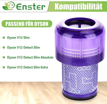 Фільтр HEPA для Dyson V12 Detect Slim Absolute Extra (3 шт) - Оригінальний змінний фільтр #971517-01
