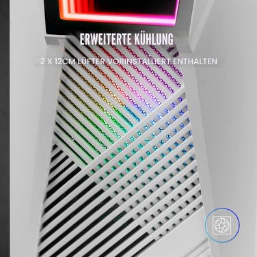 Ігровий корпус Mars Gaming MC777W White, Infinity Mirror ARGB, загартоване скло, 2 вентилятори Chroma ARGB, ATX, Білий