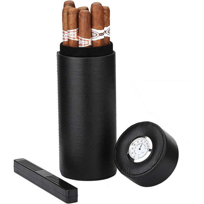 Сумка-гумодор для сигар з кедрової деревини, шкіряна, переносний, з гігрометром, зволожувач повітря, прямокутна