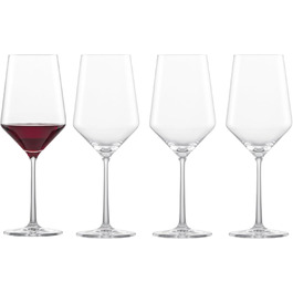 Schott Zwiesel Tritan Crystal Glass, pure stemware, Cabernet/Universal Red or White Wine Glass, 516 ml, 4-piece set