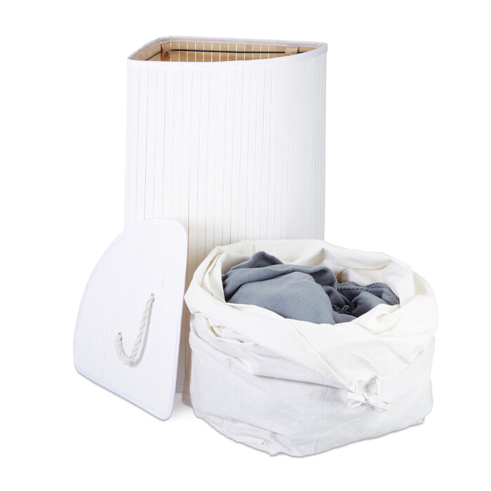 Relaxdays Bamboo Laundry Basket