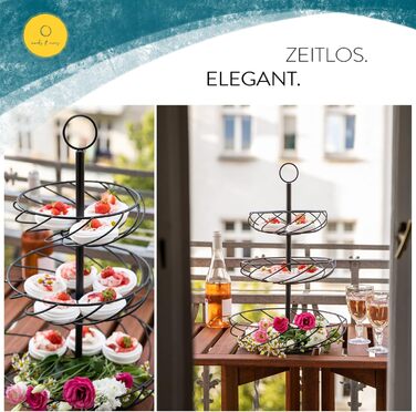 Стійка для фруктів Marks & Rivers 3 яруси XL | Металева фруктова стійка з 3 ярусами чорного кольору для елегантного зберігання у кухні та вітальні