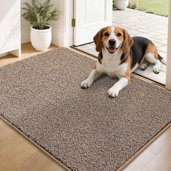 Килимок для входу COSY HOMEER бежевий 60x90 см, м'який, вологопоглинаючий, антиковзкий, для кухні, коридору, приміщення