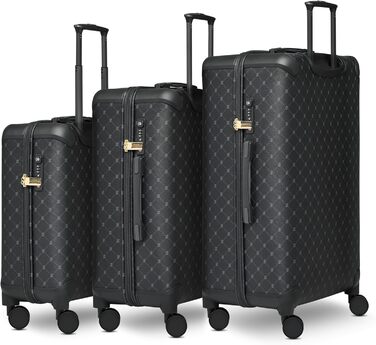 Набір валіз Lazarotti Palermo (S+M+L) | Чорний, 3 шт. | Валіза середнього розміру з TSA-замком та захистом кутів | 4 колеса