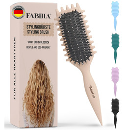 Преміум щітка Lockenbürste для кучерявого волосся - біо-щітка без заплутування, щетина дикого кабана, оригінальна 3-в-1 для локонів (лавандовий, бежевий)