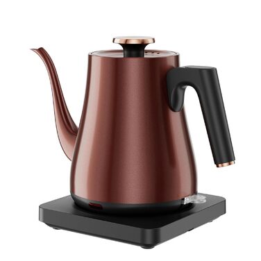 Електричний чайник Schwswanenhals 1.0L, ретро-дизайн, нержавіюча сталь, 1000W, автоматичне відключення, захист від перегріву, BPA-free, колір: темна мідь