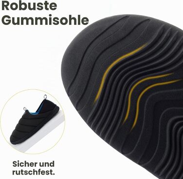 Чоловічі домашні капці-лофери RockDove Pufflite двоколірні, стібані, з підошвою для дому та вулиці, розмір 44 EU, чорний та синій