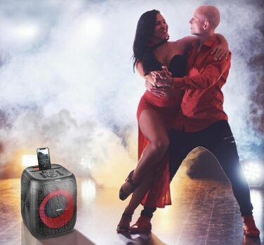 Reflexion PS09BT: Портативна Bluetooth-колонка для вечірок, DJ та караоке, 500 Вт, радіо UKW-PLL, світлодіодний ефект, мікрофон, акумулятор, чорний (PSX11BT)