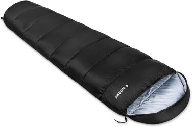 Спальний мішок мумії, ультралегкий, компактний, чорний. Підходить для дітей та дорослих, для активного відпочинку та кемпінгу.