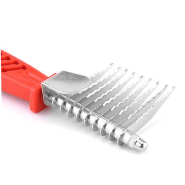 Набір гребінців для грумінгу тварин POPETPOP (3 шт.): для собак та котів, видалення шерсті, розплутування, середній розмір, червоний