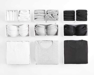 Large Drawer Organization System 12-Piece Set White Boxes Storage Organizer Drawer Cabinet Organizer Storage Box Closet Organizer