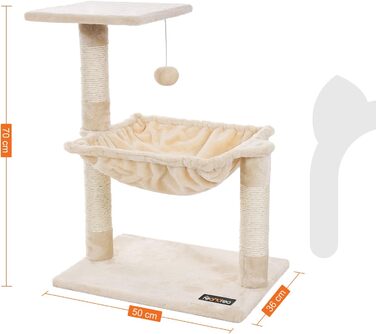 Feandrea Cat Tree Scratching Post with Lounger 70 cm PCT82M