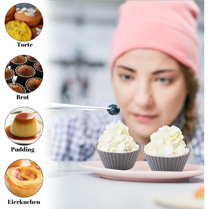 24/36 Формочки для мафінів з силікону, 6 типів, багаторазові, антипригарні, для випічки, кольорові